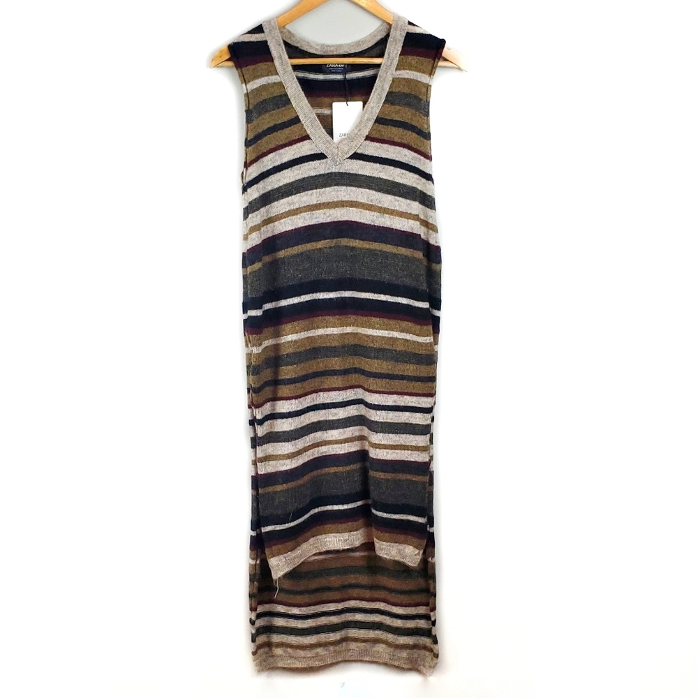 Zara Multicolor Striped Maxi Dress